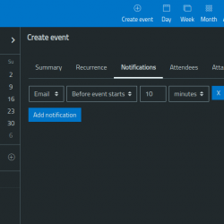 Email event notifications