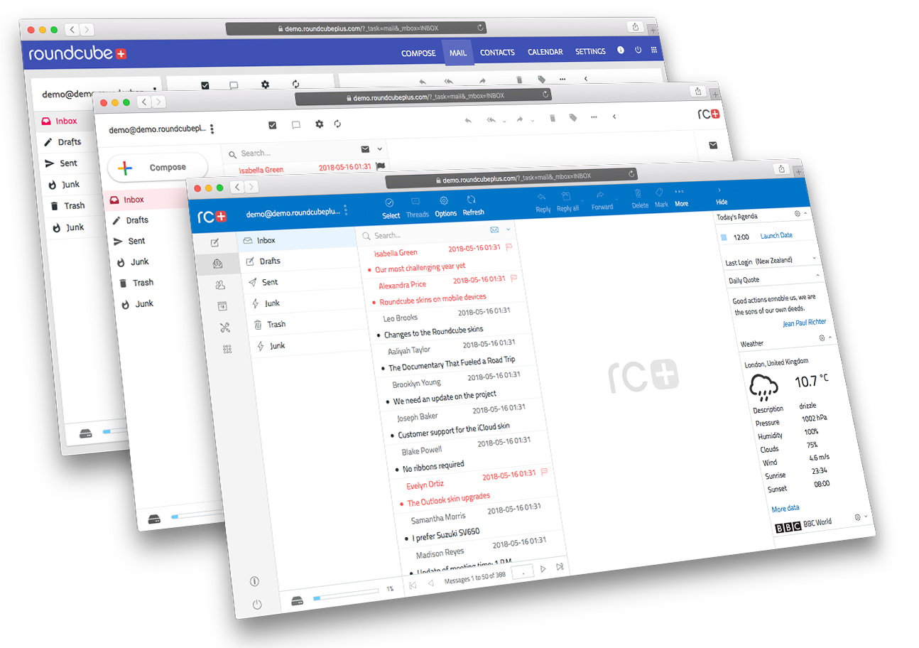 Roundcube+ Skins preview